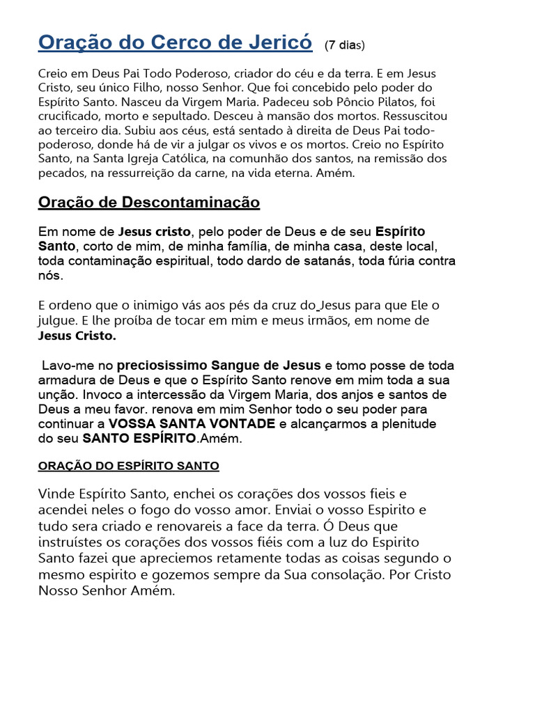 Oração Do Cerco De Jericó Pdf Josué Oração