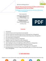 Opportunities and Challenges For Overseas Investment in The Renewable Energy Sector of Bangladesh