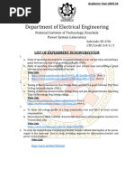 Power System Laboratory Experiment - 2023-24