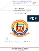 Syllabus Mechanical Engineering III - IV Sem