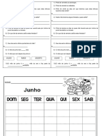 Questões - Calendário de Junho