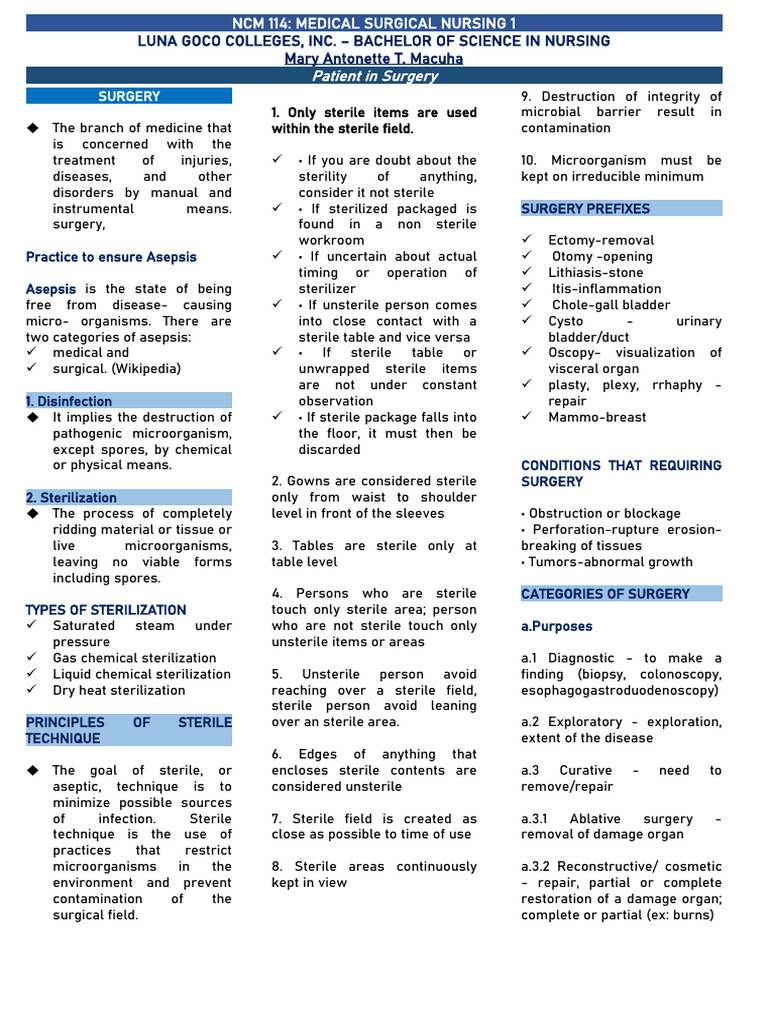 TRANS MSN Patient-in-Surgery | PDF | Anesthesia | Surgery