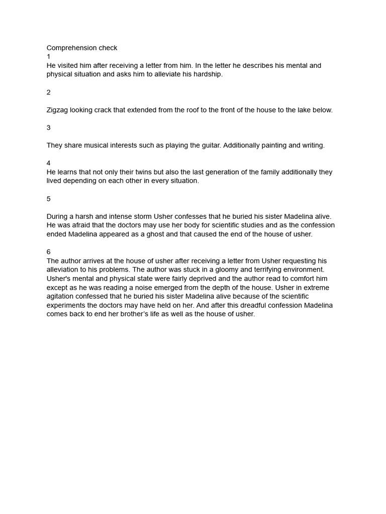Comprehension Check | PDF