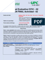 CI701 02 Actividad Evaluativa ANALISIS CRITICO DESARROLLO SOSTENIBLE EXAMEN FINALL 