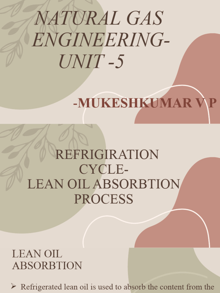 Lean Oil Absorption Process Overview | PDF | Propane | Refrigeration
