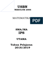 SOAL USBAN-SMA 4 TJT-MAT-IPS-Kur2006 - 2018 - 2019