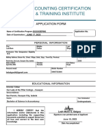 ACTI Exam Application Form WORD