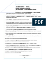 20 Mandamientos - 3.°año - DPCC - Iv Bimestre - 2023