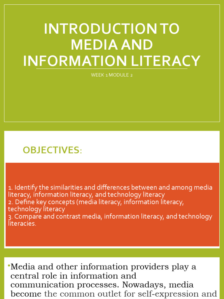 2introduction To Media and Information Literacy PDF Information