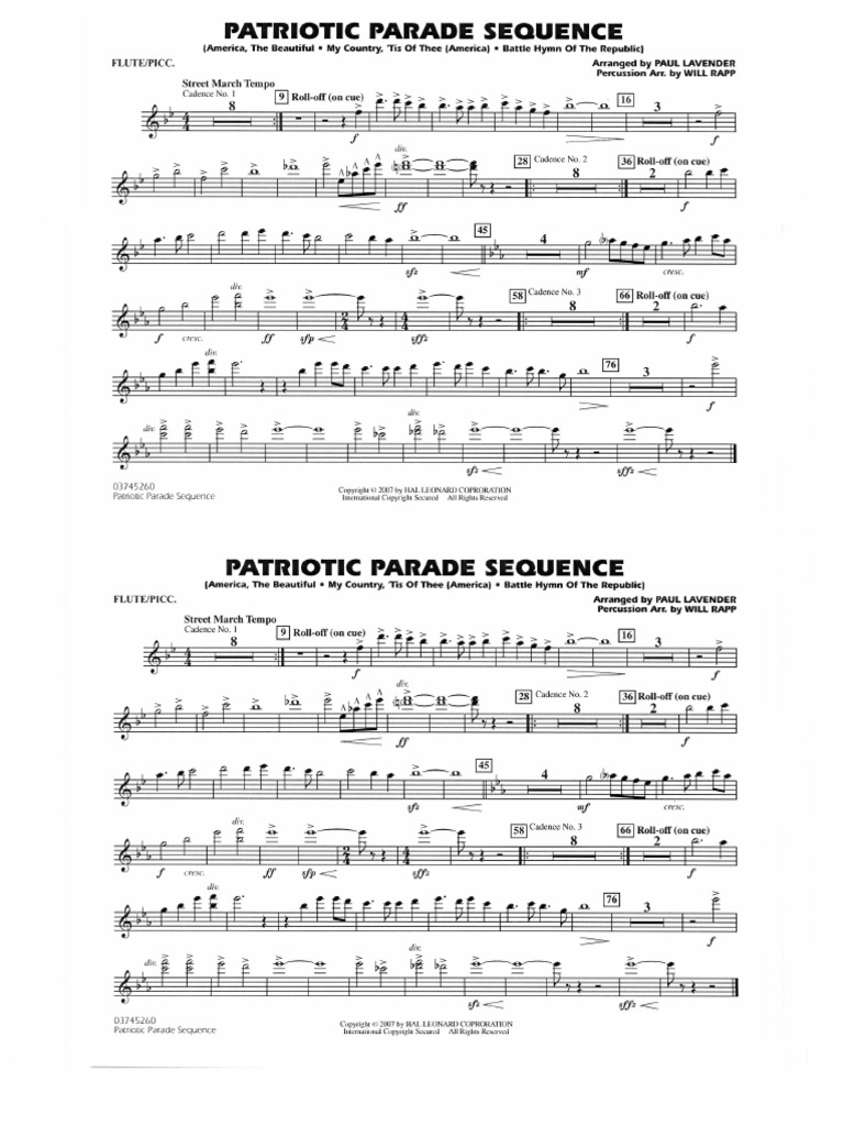 Patriotic Parade Sequence PDF