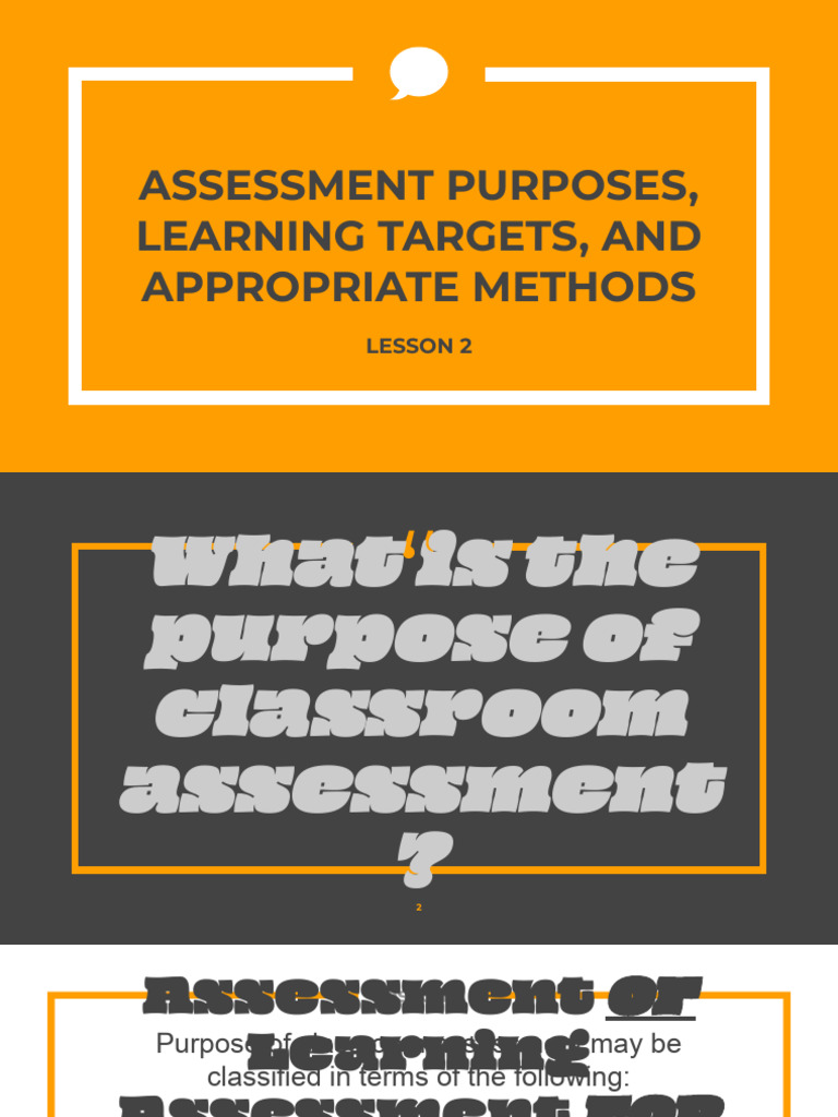 Aligning Learning Targets with Assessment | PDF | Educational ...