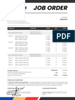 Video Editing FTH Club Job Order Invoice