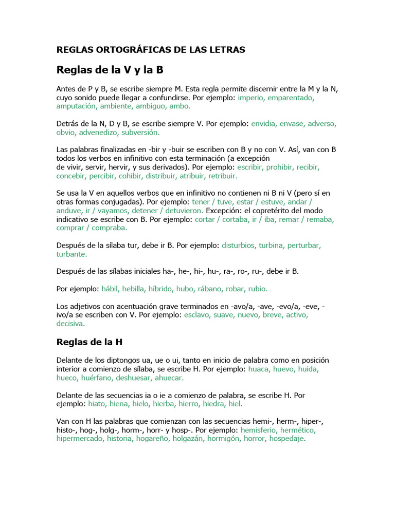 Reglas Ortograficas de Las Letras | Descargar gratis PDF | Puntuación ...