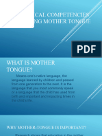 Pedagogical Competencies in Teaching Mother Tongue
