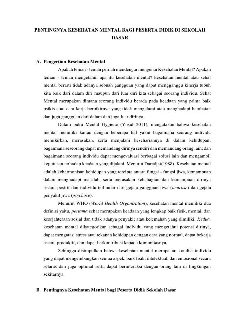 pentingnya pendidikan kesehatan mental remaja deteksi dini