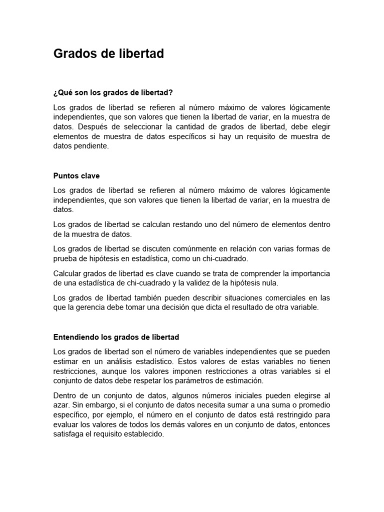 Grados de Libertad PDF Braguero Muestreo (Estadísticas)
