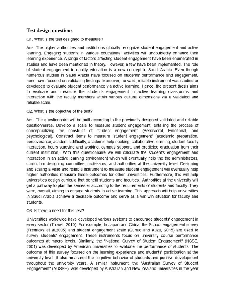 Test design questions pdf behavioural sciences psychology