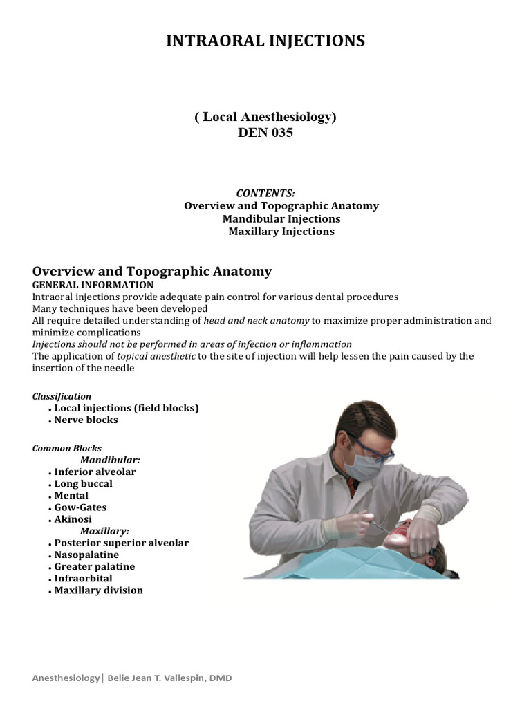 Mandibular Injection Techniques in Dentistry | PDF | Anesthesia | Human ...
