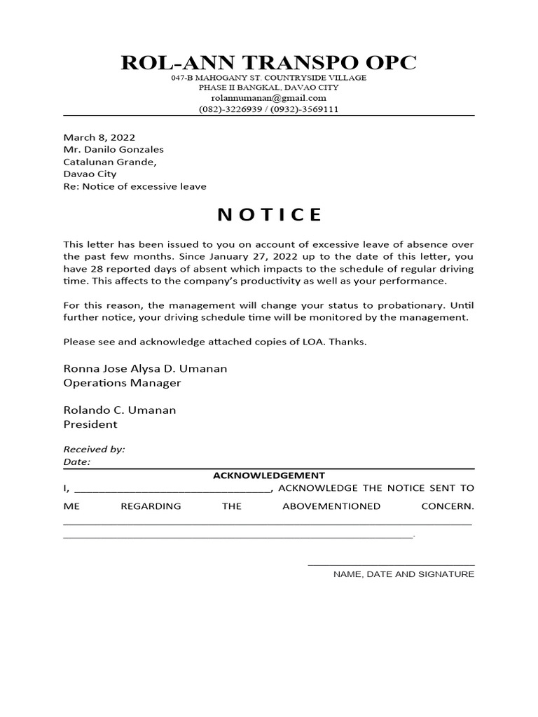 Notice Baring | PDF
