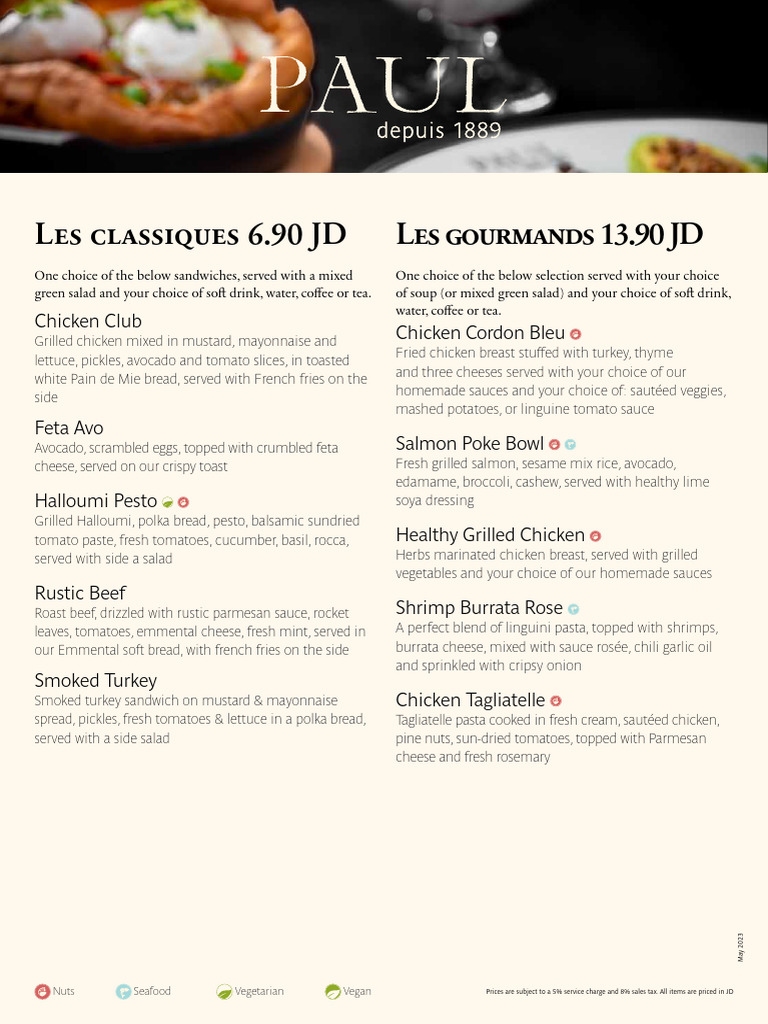 Paul Restaurant Menu Overview | PDF | Salad | Hamburgers