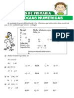 Ejercicios de Analogias Numericas para Segundo de Primaria