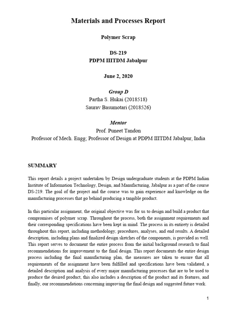 Polymer Scrap Report | PDF | Sneakers | Shoe