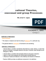 Motivational Theories Individual and Group Processes 2