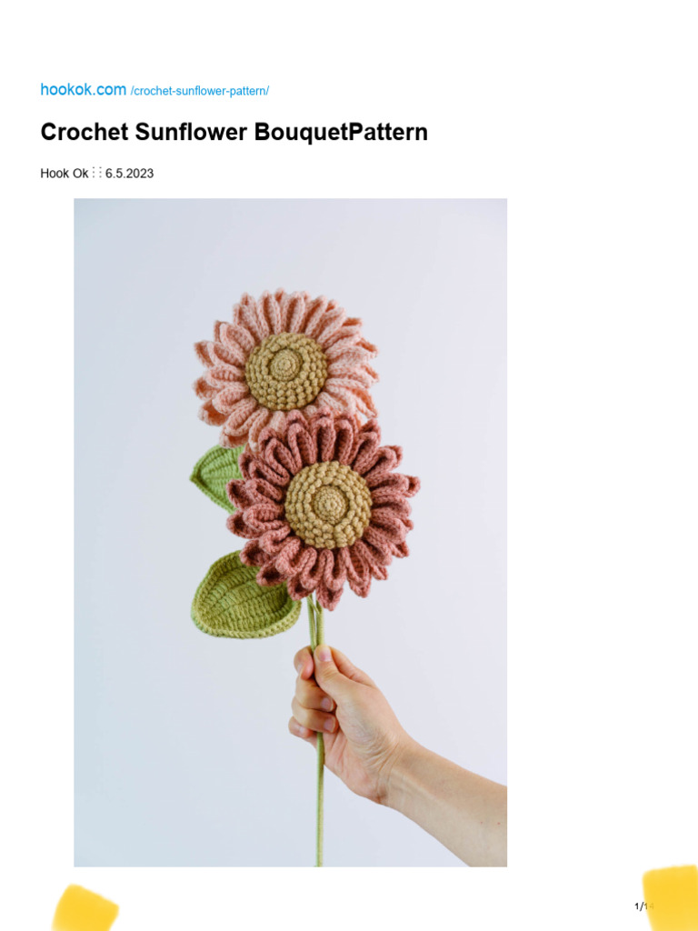 Sunflower Amigurumi Pdf Crochet Handicrafts