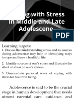 Coping With Stress in Middle and Late Adolescene