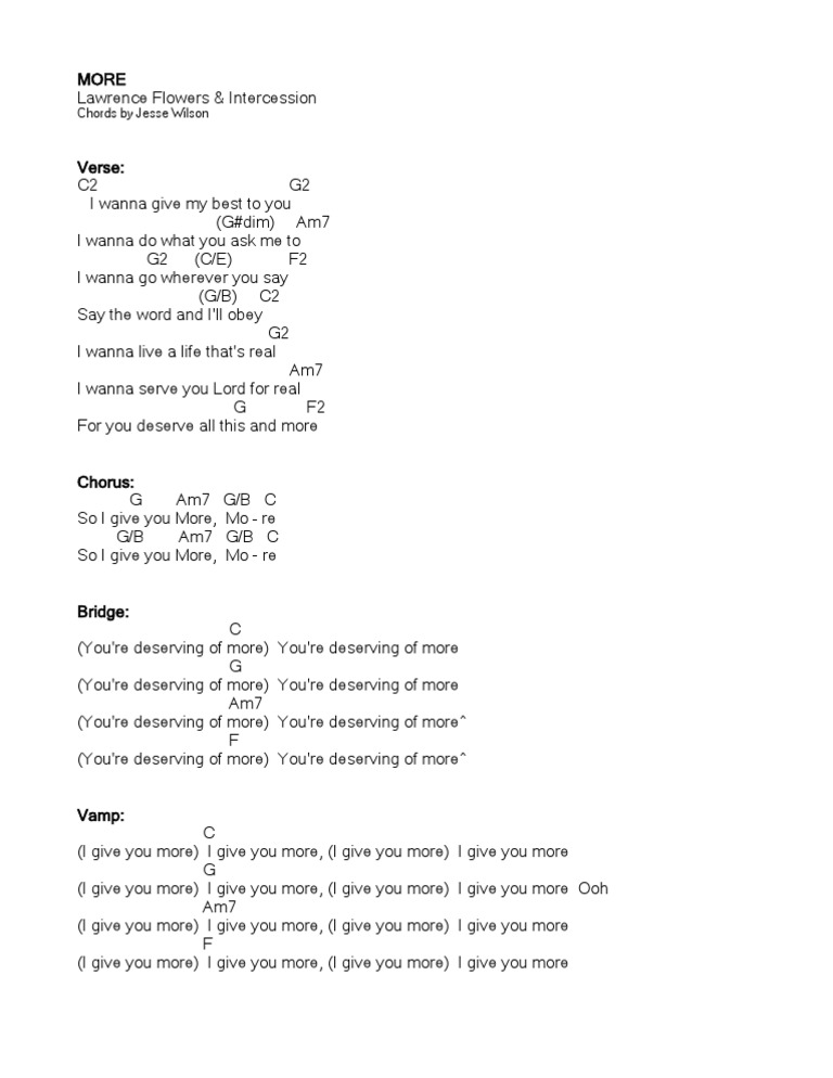 More by Lawrence Flowers & Intercession (Chords W/ Transitions) PDF