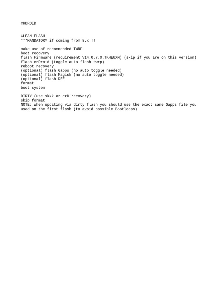 Clean and Dirty Flash CrDroid | PDF