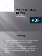 Harmony in Human being