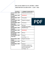 Prelim 1 Time Table