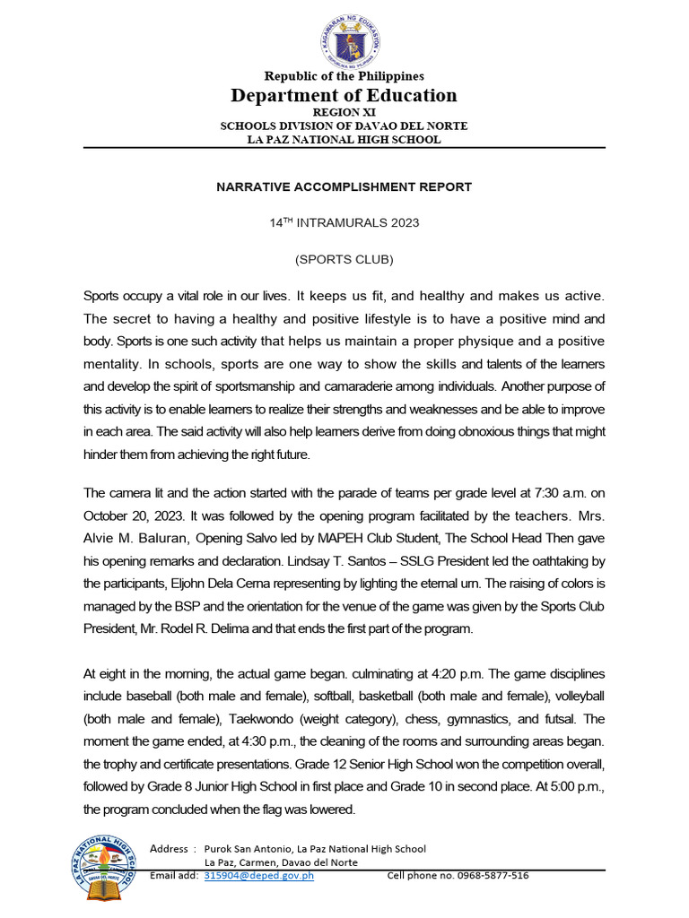 The Narrative For Sports Club | PDF | Wellness