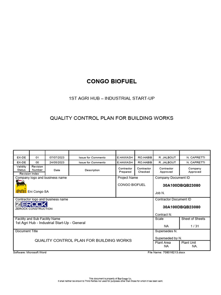 30a100dbqb23080 - Exde01 - 31 - 12072023 - Quality Control Plan For ...