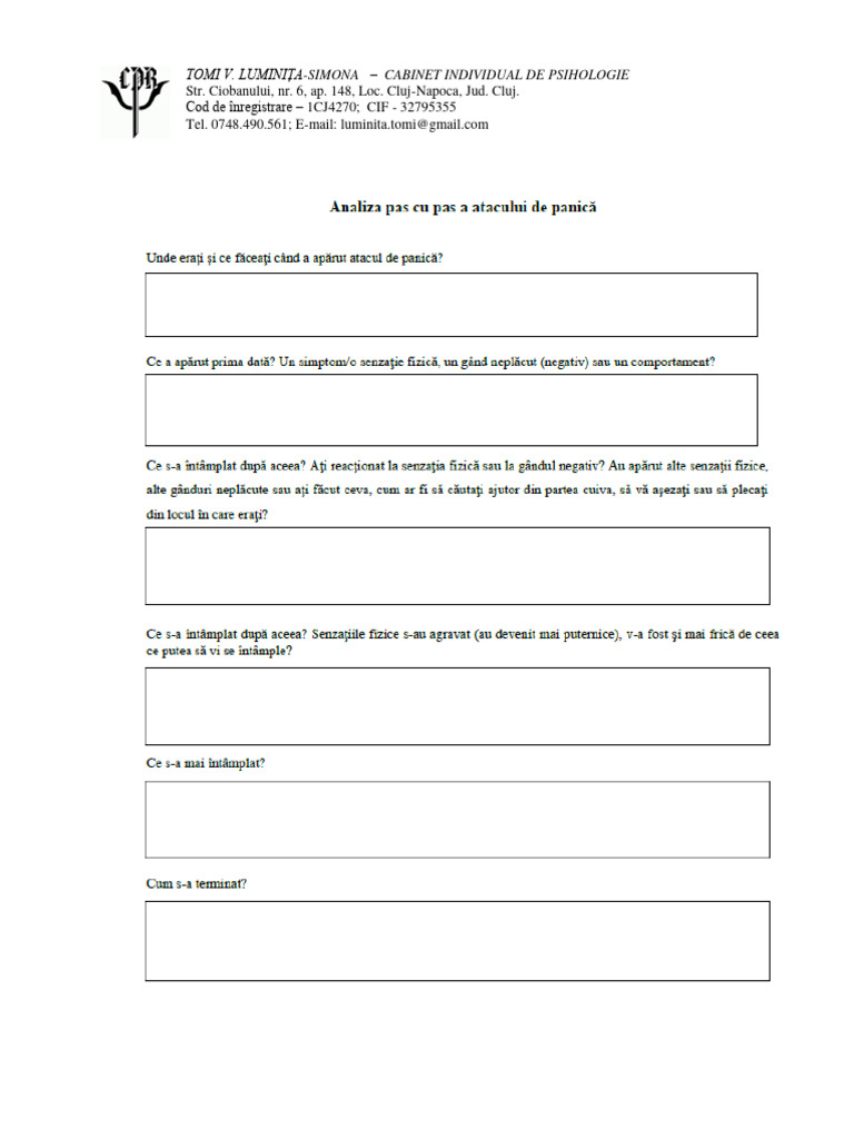 Panica-Model - Analiza Pas Cu Pas | PDF