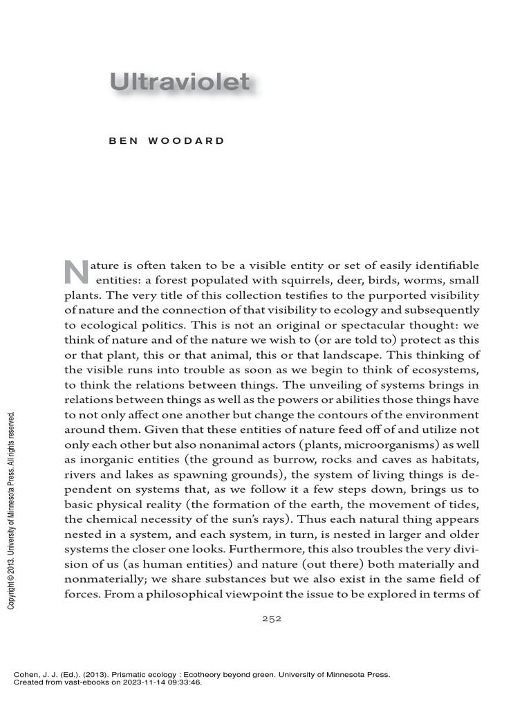 Woodard, Ben (2013) Ultraviolent in Prismatic Ecology. PDF Light