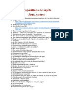 Propositions de sujets Jeux, Sports  (2)