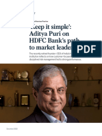 Keep It Simple Aditya Puri On HDFC Banks Path To Market Leadership VF