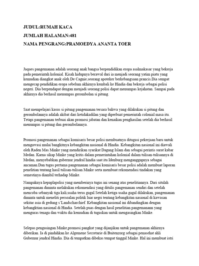 Ilustrasi latar belakang kolonial dalam novel Rumah Kaca