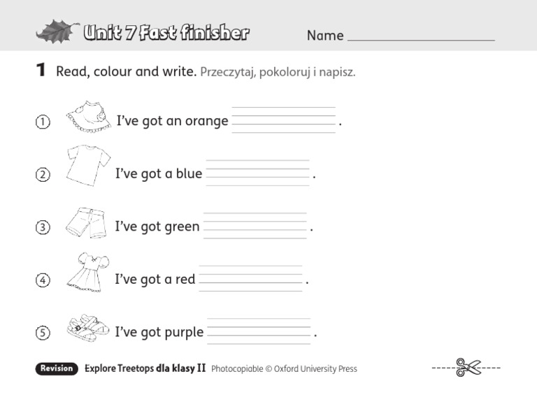 Angielski 2b 2c Unit 7 Karta Pracy 2 | PDF