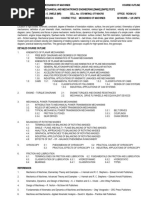 Eeeq 224. Mechanics of Machines. Course Outline