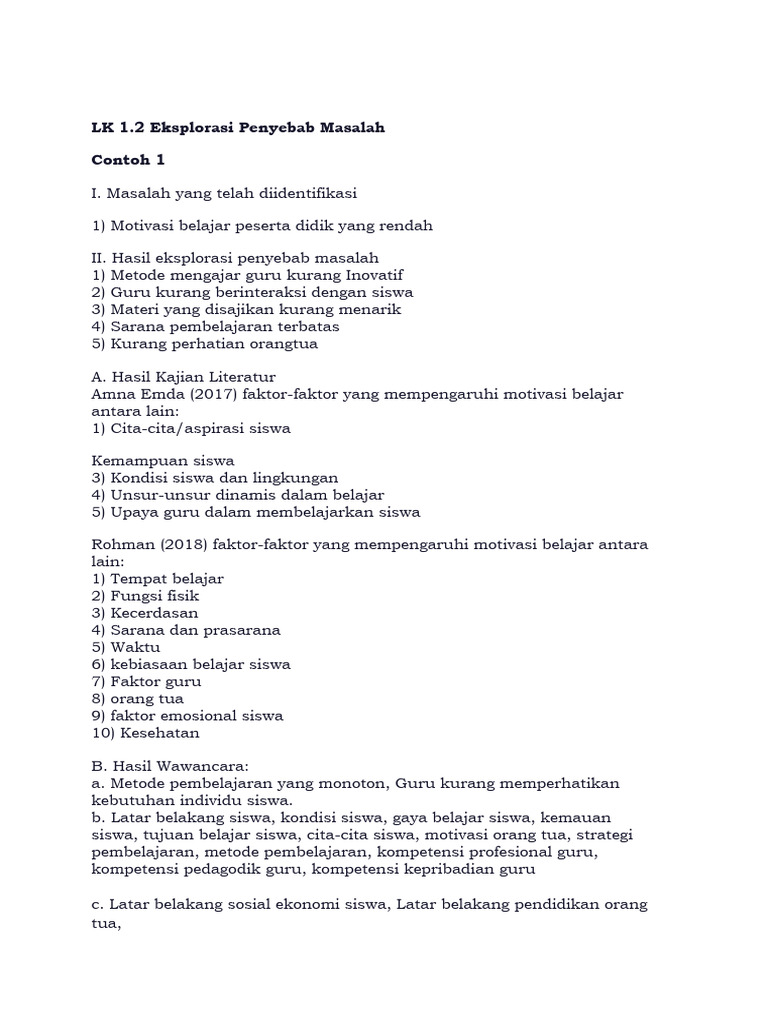 Contoh LK 1.2 | PDF