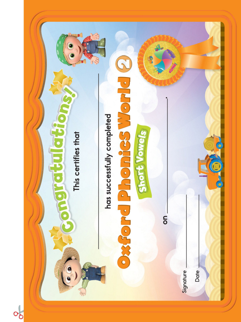 Certificate of Oxford Phonics 2 | PDF
