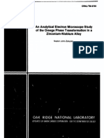 An Analytical Electron Microscope Study of The Omega Phase Transformation in A Zirconium-Niobium Alloy