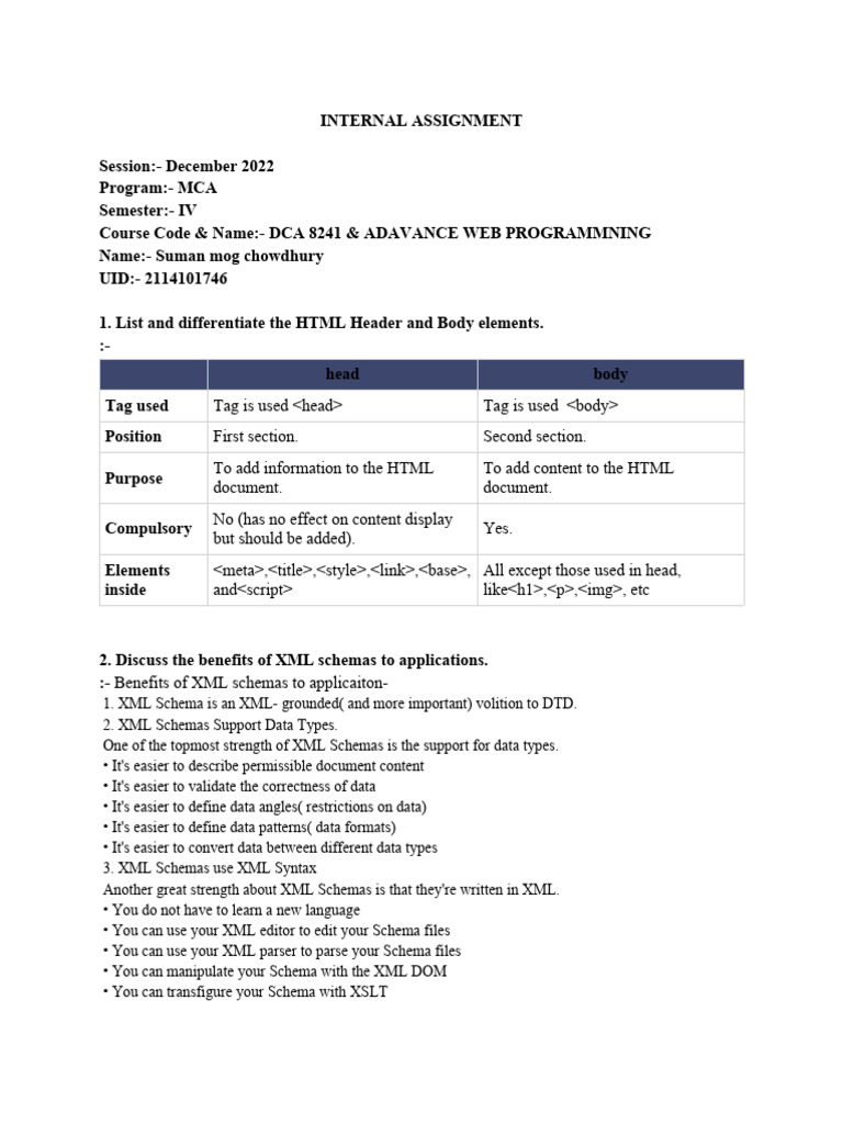 HTML Elements and XML Benefits Explained | PDF | Html5 | Html