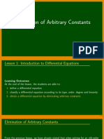 Elimination of Arbitrary Constants (Slides For Video Lecture)