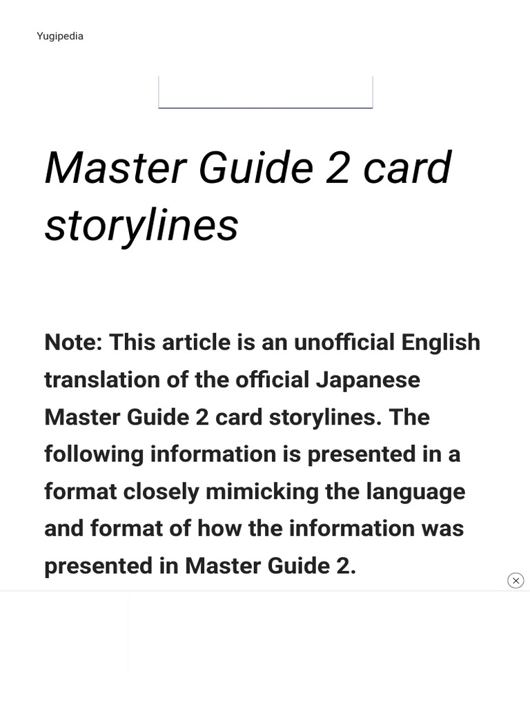 Master Guide 2 Card Storylines | PDF | Samurai | Gladiator
