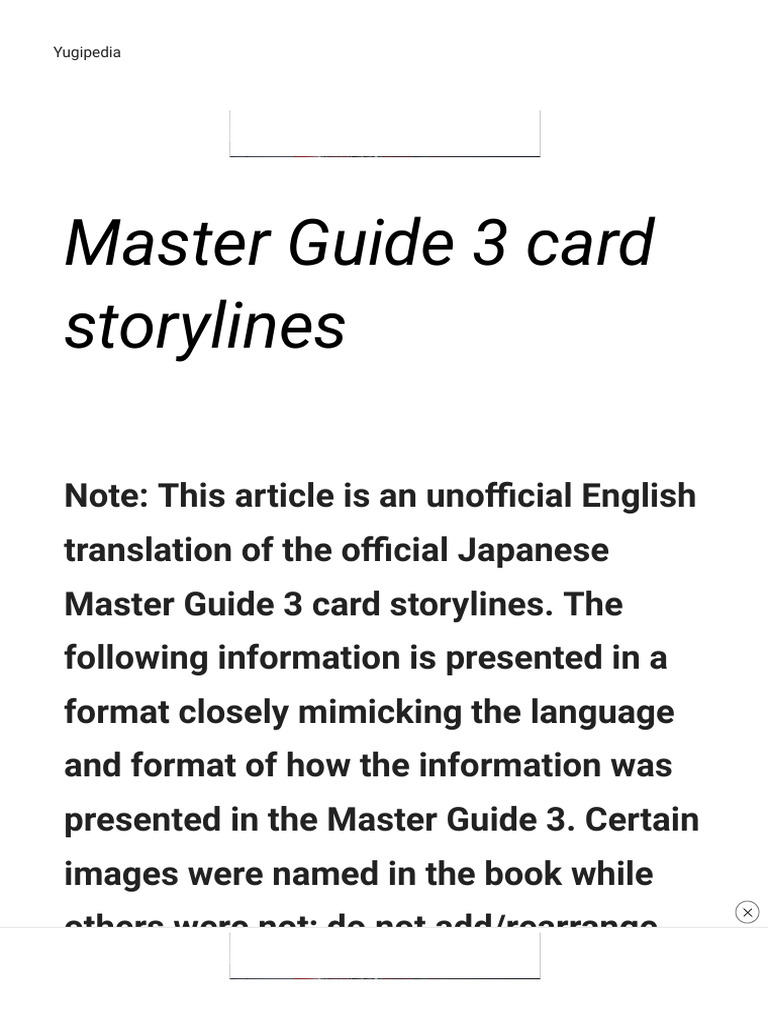 Master guide 3 card storylines yugipedia yu gi oh wiki download