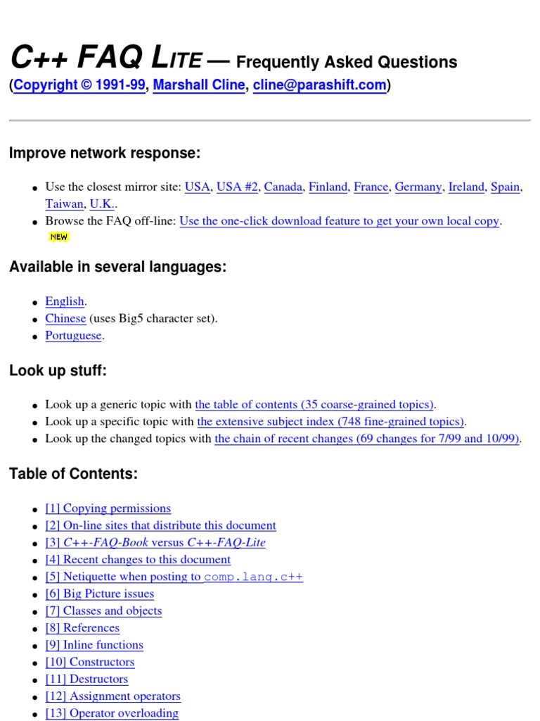 C++ FAQ LITE - Index | PDF | C++ | C (Programming Language)